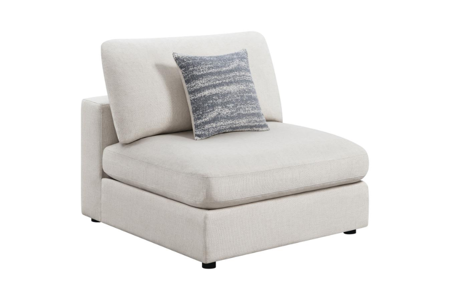 Serene Upholstered Armless Chair Beige 551321