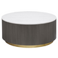 Jason Round Marble Top Coffee Table White and Charcoal	710418