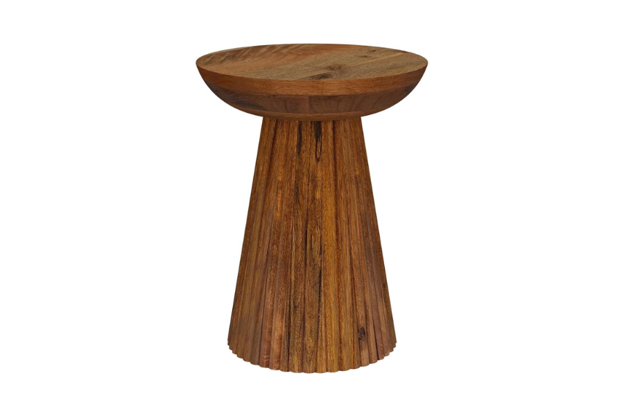 Aureo Round Solid Wood Accent Side Table Wild Honey 931155 Comming Soon