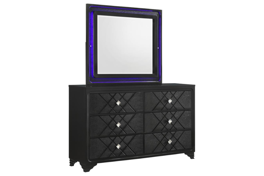 Penelope 6-drawer Dresser with Mirror Midnight Star 223573M