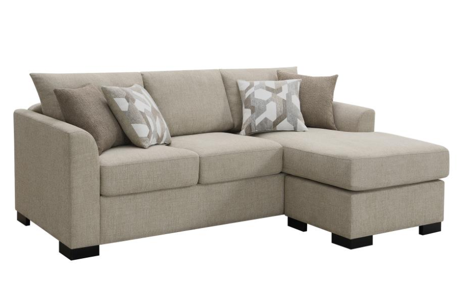 Storey Upholstered Sleeper Sectional Chaise Sofa Camel 504778