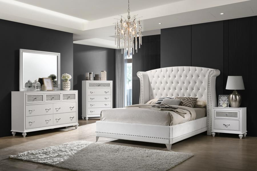 Barzini 4-piece California King Bedroom Set White 300843KW-S4 Coming Soon