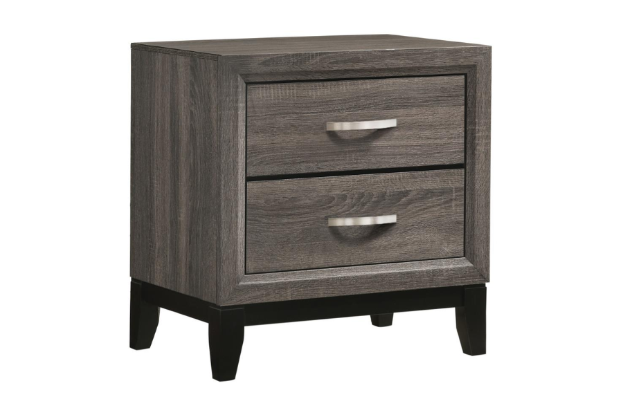 Watson 2-drawer Nightstand Grey Oak 212422