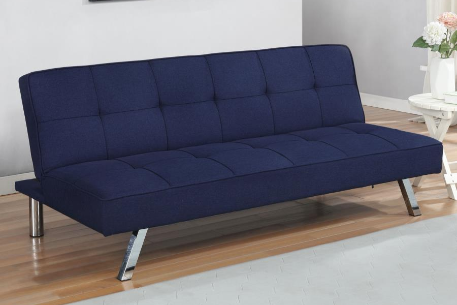 Joel Upholstered Tufted Convertible Sofa Bed Blue 360282