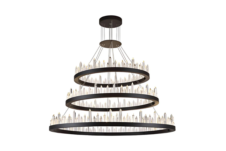 Malta LED 42 inch Satin Dark Grey Chandelier Ceiling Light, Urban Classic