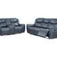 Sloane 2-piece Upholstered Reclining Sofa Set Blue 610271-S2