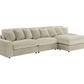 Sofá chaise longue reversible tapizado Blaine en color arena 509899-SET 