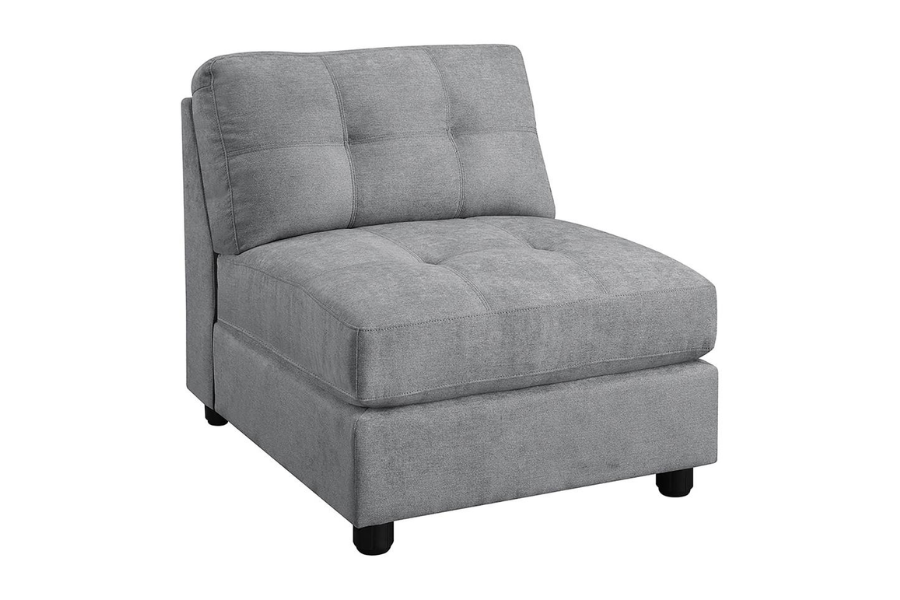 Claude Tufted Cushion Back Armless Chair Dove 551004