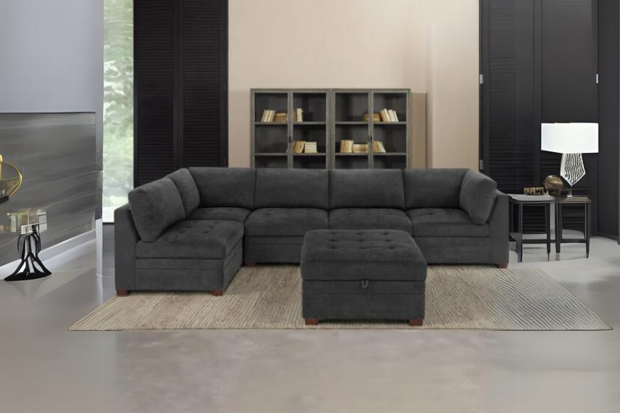 Thomasville Tisdale Fabric Sectional with Storage Ottoman