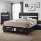 Miranda Wood Queen Storage Panel Bed Black 206361Q