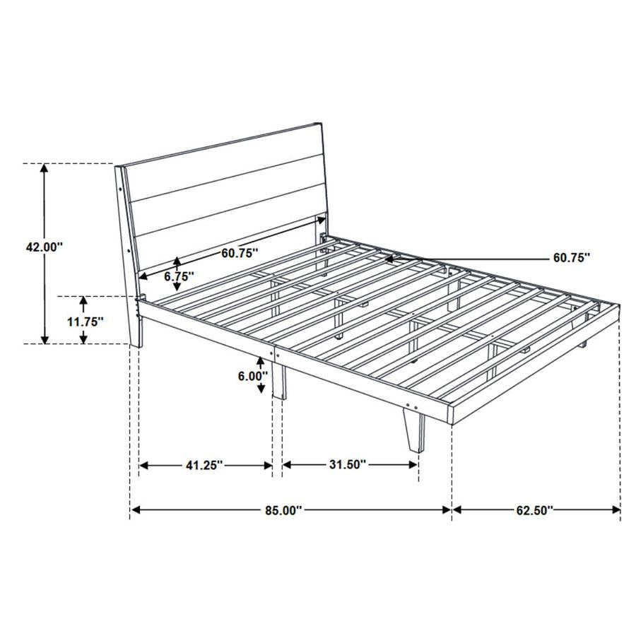 Cama Queen con paneles Mays Wood en nogal 215961Q 