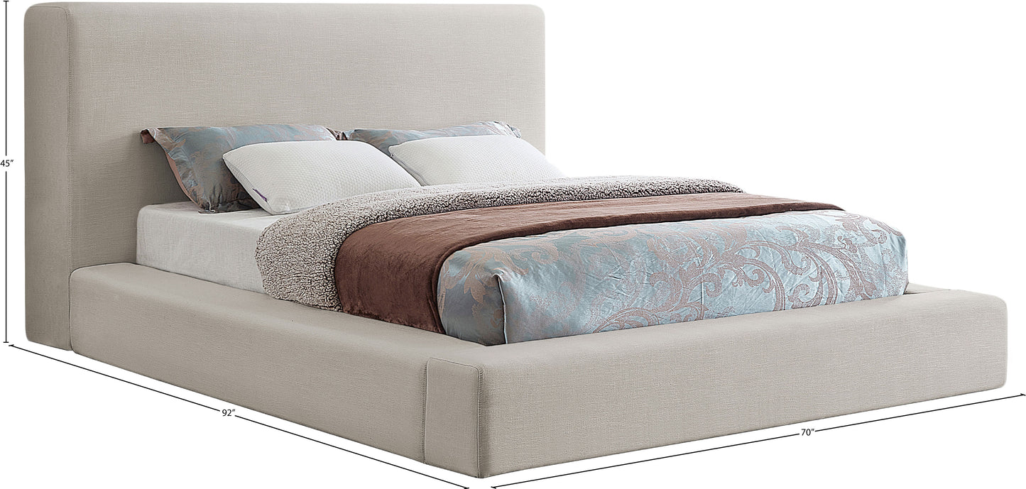 Cama de tela texturizada Devin Linen SKU: DevinBeige-F