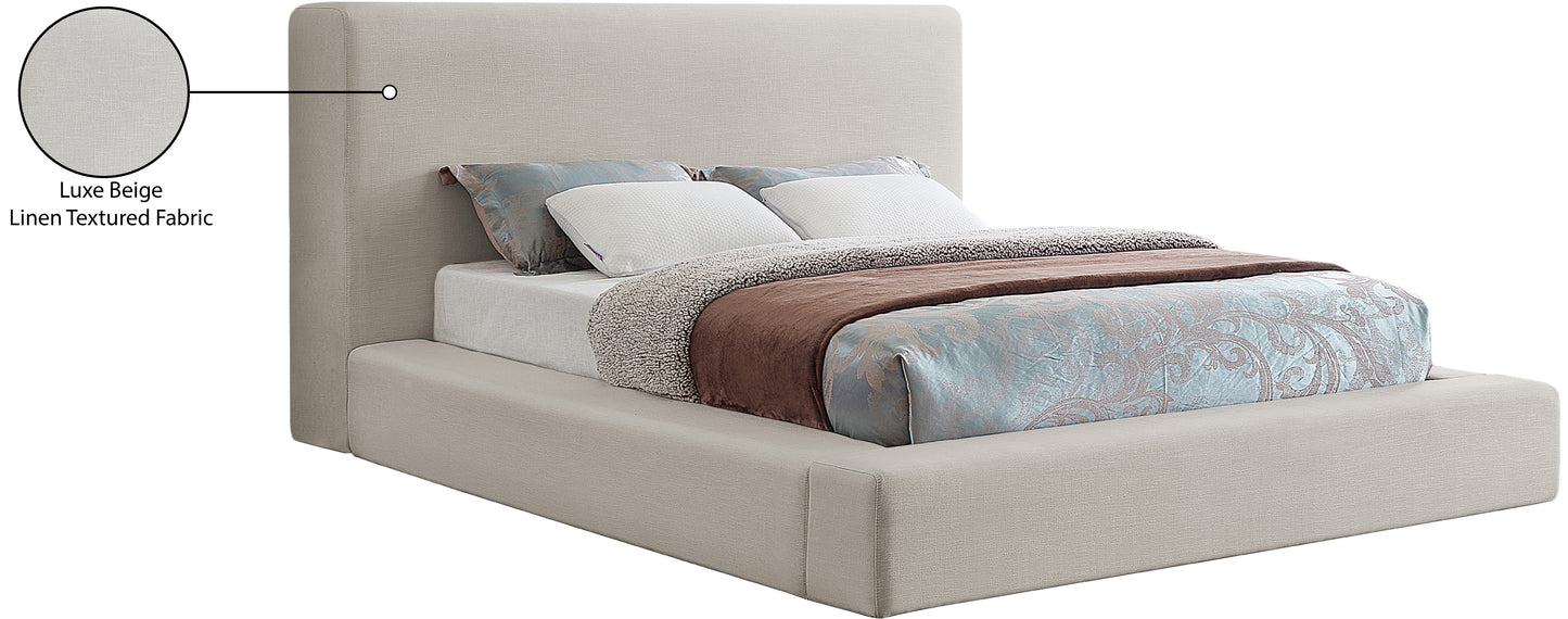 Cama de tela texturizada Devin Linen SKU: DevinBeige-F