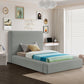 Devin Linen Textured Fabric Bed SKU: DevinBeige-T