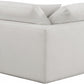 Comfy Linen Textured Fabric Corner Chair SKU: 187White-Corner