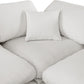 Comfy Linen Textured Fabric Corner Chair SKU: 187White-Corner