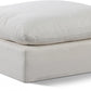 Comfy Linen Textured Fabric Ottoman SKU: 187Cream-Ott