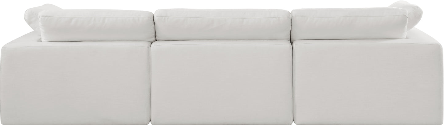 Comfy Linen Textured Fabric Sofa SKU: 187Cream-S119