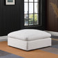 Comfy Linen Textured Fabric Ottoman SKU: 187Cream-Ott