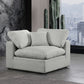 Comfy Linen Textured Fabric Corner Chair SKU: 187White-Corner