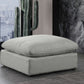 Comfy Linen Textured Fabric Ottoman SKU: 187Cream-Ott