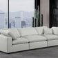 Comfy Linen Textured Fabric Sofa SKU: 187Cream-S119