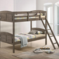 Flynn Wood Twin Over Twin Bunk Bed Weathered Brown 400808