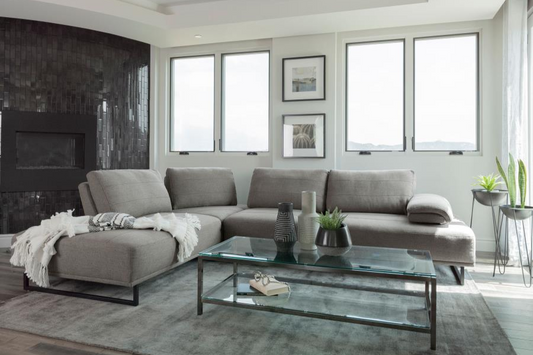 Arden Upholstered Sectional Sofa with Adjustable Back Taupe 508888