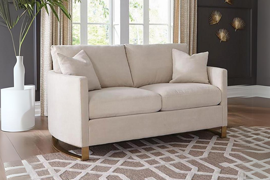 Loveseat con brazos arqueados tapizado Corliss beige 508822 