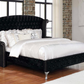 Deanna Upholstered Eastern King Wingback Bed Black	206101KE