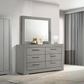 Ives 6-drawer Dresser and Mirror Grey High Gloss 224973M