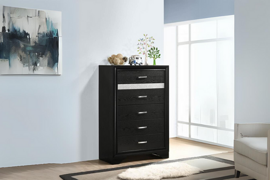 Miranda 5-drawer Bedroom Chest Black 206365