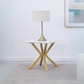 Visalia Faux Marble Top Stainless Steel End Table Gold 710217