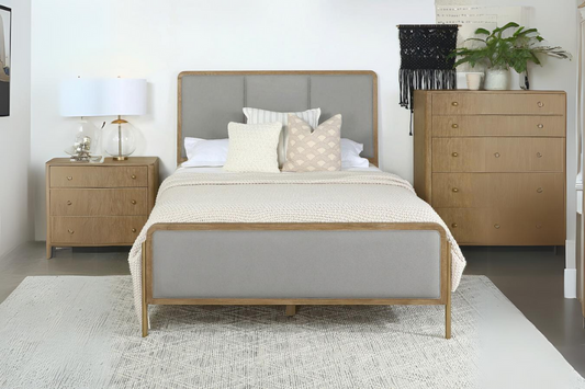 Arini Upholstered Queen Panel Bed Sand Wash and Grey 224301Q