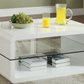 Elana 1-shelf Rectangular Coffee Table White High Gloss 703268