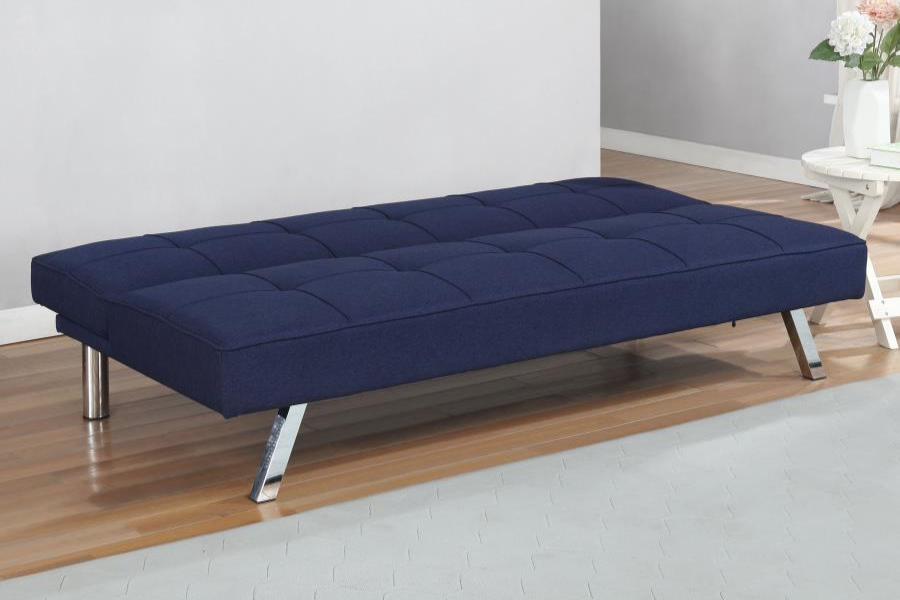 Joel Upholstered Tufted Convertible Sofa Bed Blue 360282