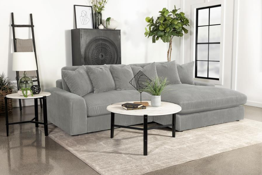 Blaine Upholstered Reversible Chaise Sectional Sofa Fog 509900