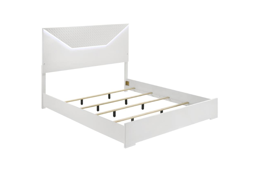 Juego de dormitorio Ives de 5 piezas Queen en blanco de alto brillo 224941Q-S5 Próximamente 