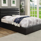 Cama Queen con paneles de almacenaje tapizados Riverbend, color negro 300469Q 