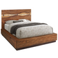 Cama con paneles de almacenaje Winslow Wood Eastern King en nogal ahumado 223250K