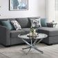 Storey Upholstered Sleeper Sectional Chaise Sofa Dark Grey 504777