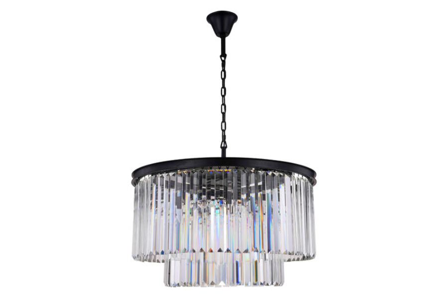 Sydney 8 Light 32 inch Matte Black Chandelier Ceiling Light, Urban Classic