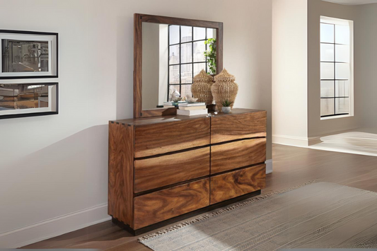 Winslow 6-drawer Dresser with Mirror Smokey Walnut 223253M