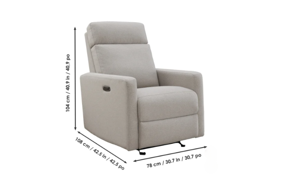 Tallula Fabric Power Glider Recliner with Power Headrest