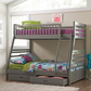 Ashton 2-drawer Wood Twin Over Full Bunk Bed Grey 460182