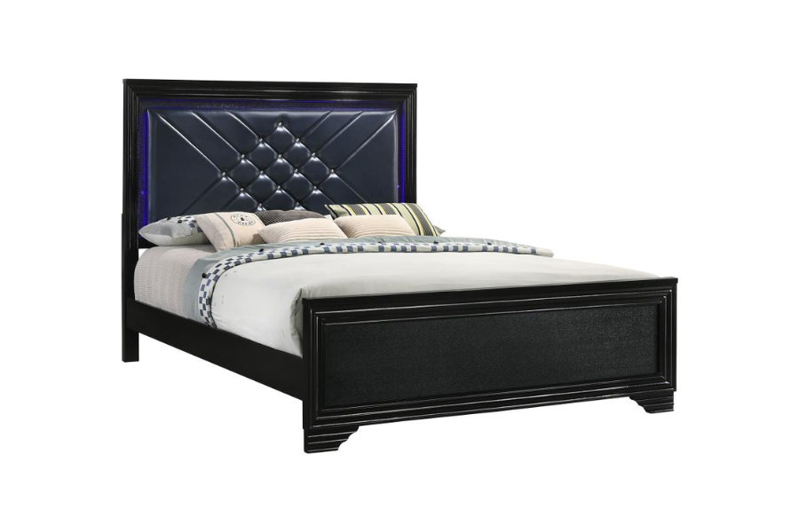 Juego de dormitorio Penélope de 4 piezas tamaño Queen Midnight Star 223571Q-S4 