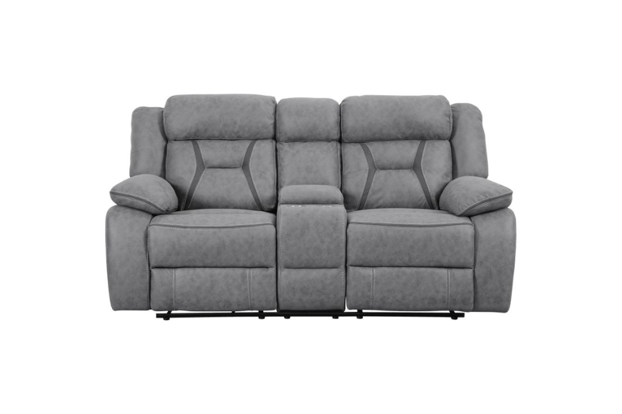 Higgins Upholstered Motion Reclining Loveseat Grey 602262