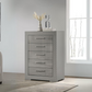 Ives 5-drawer Bedroom Chest of Drawers Grey High Gloss 224975