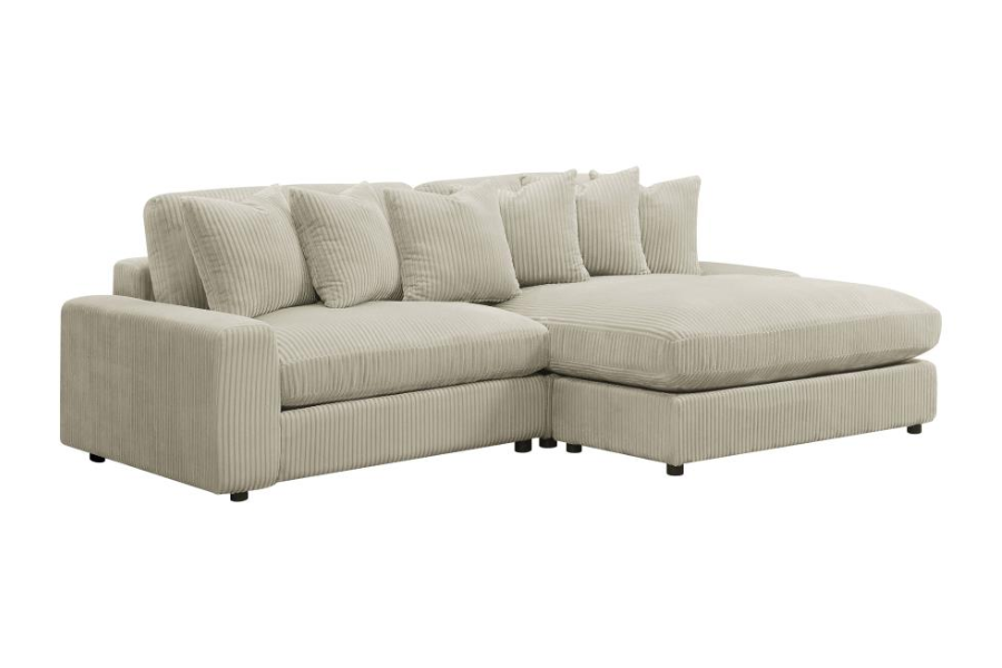 Blaine Upholstered Reversible Chaise Sectional Sofa Sand 509899