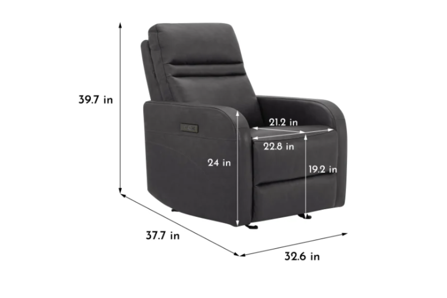 Sillón reclinable eléctrico de cuero Aldryn 